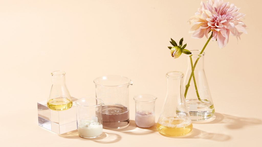 ARCONA Skincare in glass beakers