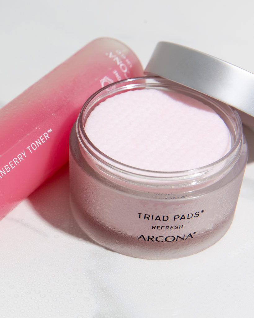 ARCONA TRiad Pads next to Cranberry Toner